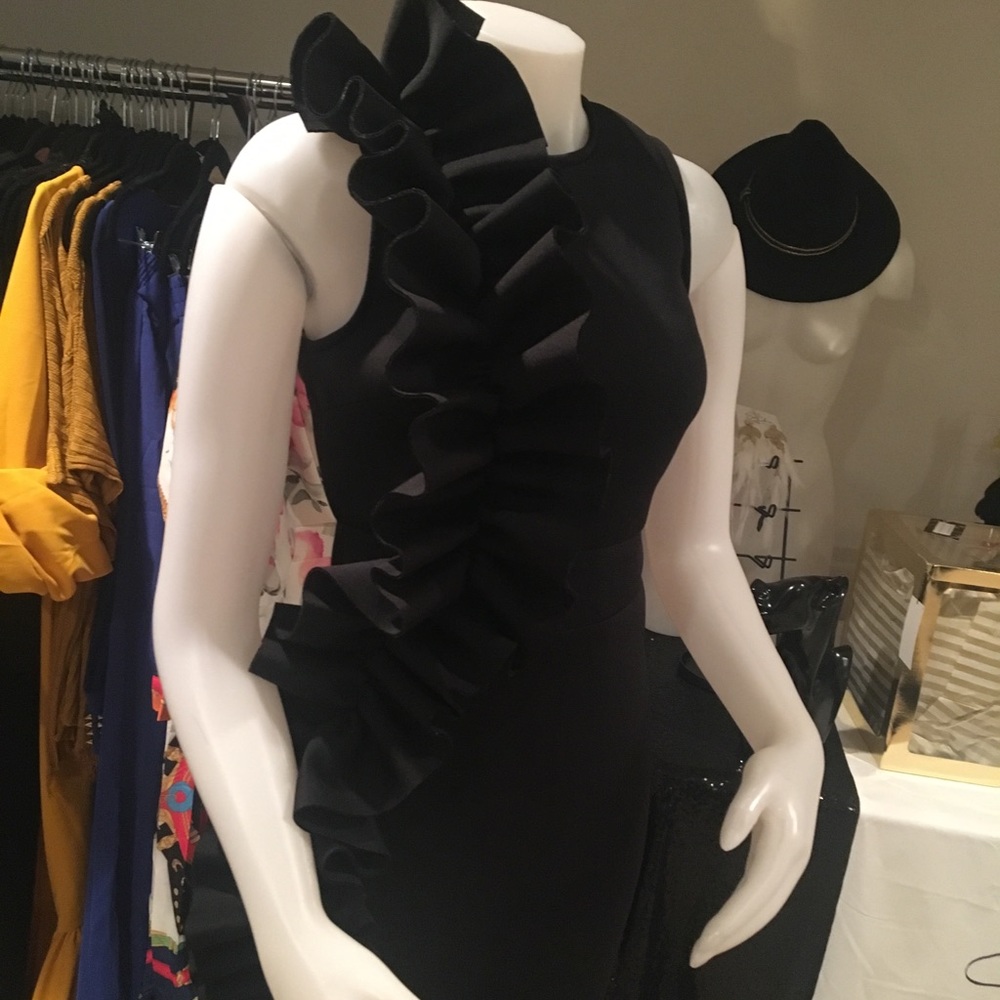 Black Side Ruffle Dress *BRAND NEW*